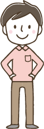 男性が写っているイラスト