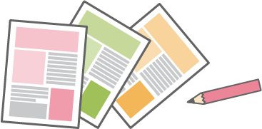 ニュースレターとペンのイラスト