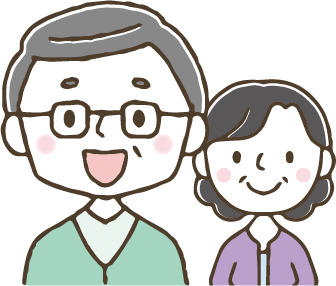 おじいちゃんと女性のイラスト